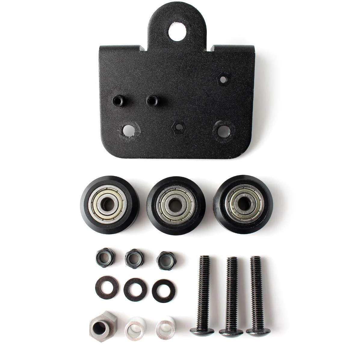 Aluminum Carriage Plate with Wheels (3D Printer Extruder Support Plate Kit) - Image 2