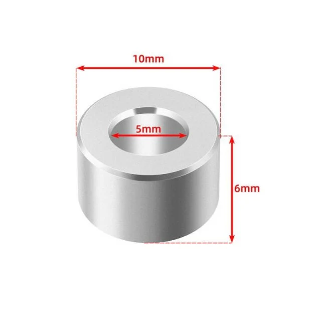 Aluminum Spacer (10mm Outer x 6mm Hight x M5 Inner) - Image 2