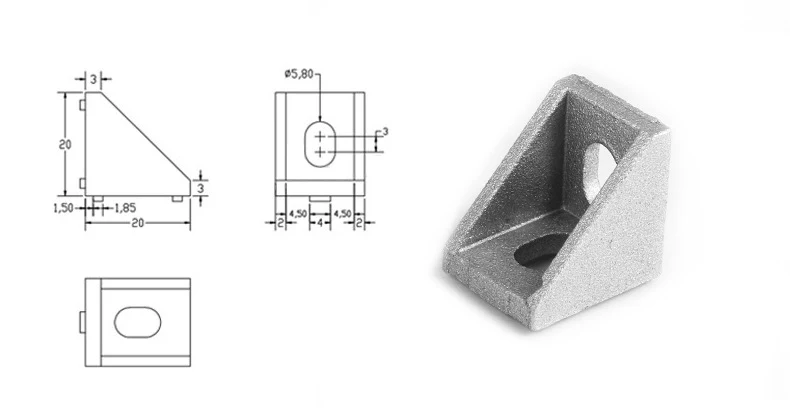 Cast Aluminum L Shape Corner Bracket For Aluminum Extrusion - Image 2