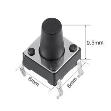Tack Switch (Push Button) 6x6x9 h - 4 Pins