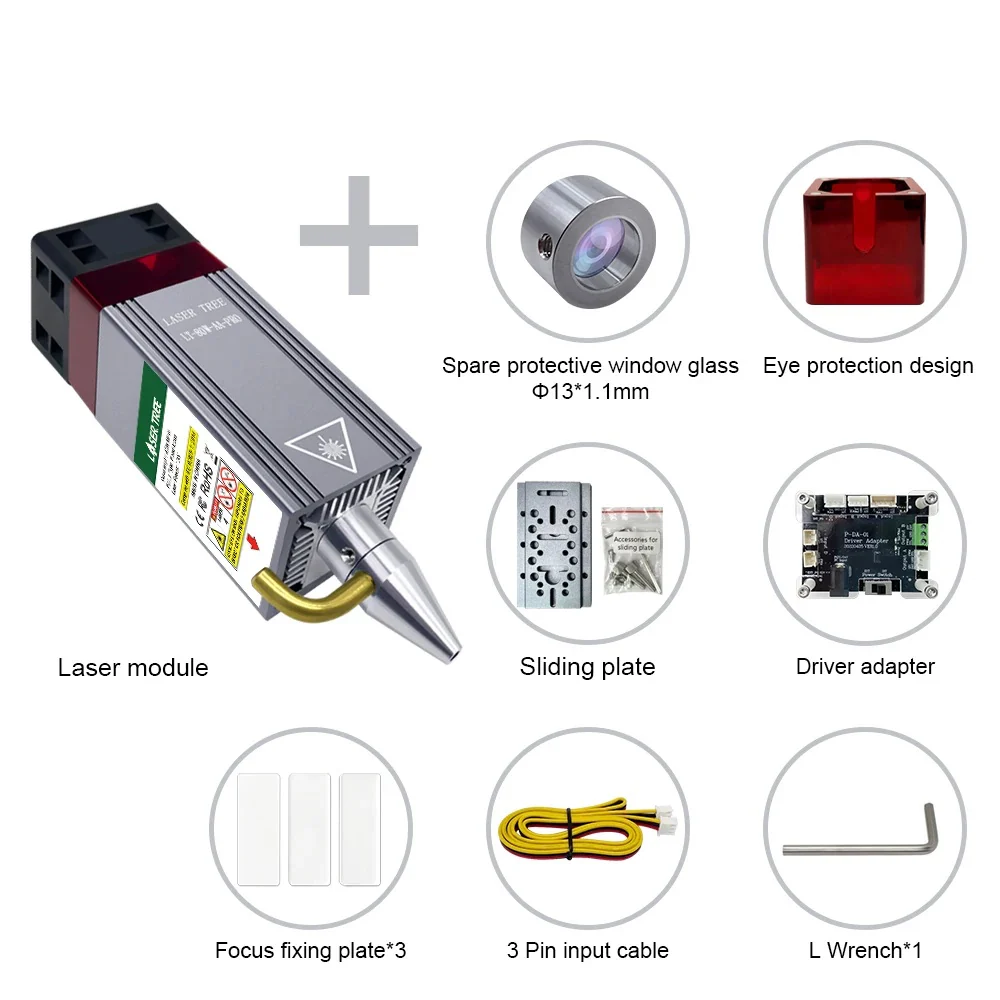 10W (True) Power Cutting LASER Head Kit (LASER Tree LT-80W-AA-PRO-12V)