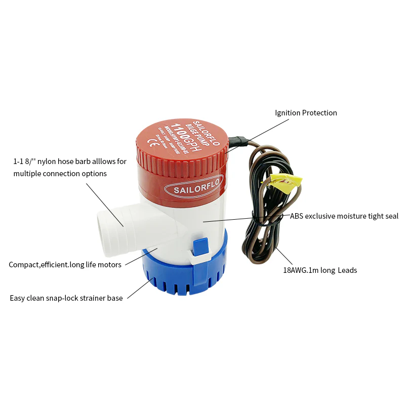 1100GPH Non-Automatic Bilge Pumps (Brand Sailflo) - Image 3