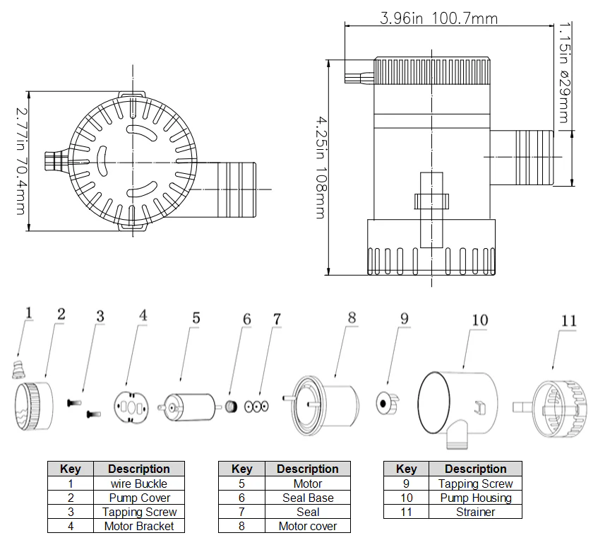 1100GPH Non-Automatic Bilge Pumps (Brand Sailflo) - Image 5
