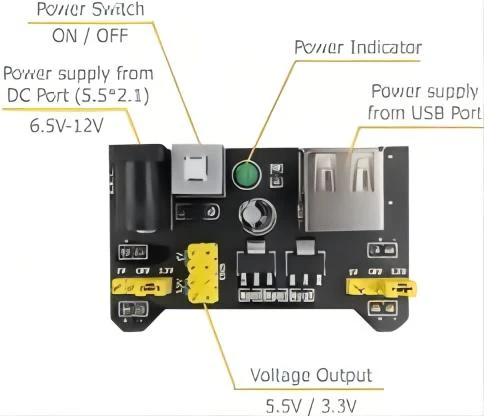 MB102 Power Supply Module 3.3V 5V - Image 3