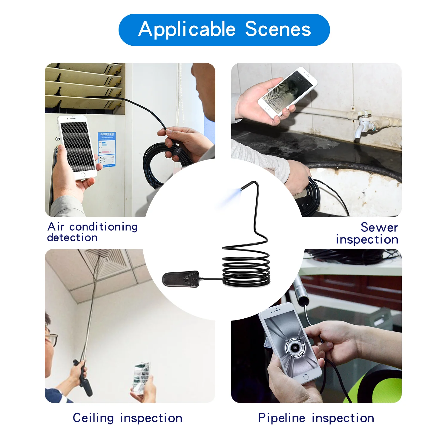 Inskam109A Endoscope 8mm  Camera 5MP HD Wireless Borescope Inspection Camera iPhone - Image 2